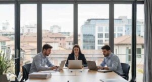 Team di startup innovativa che lavora in ufficio dopo l’approvazione del finanziamento Smart & Start 2026